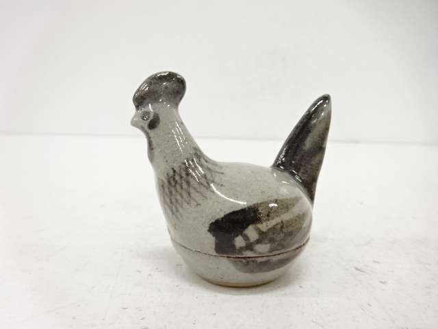  唐津焼　中里忠夫造　干支酉　香合